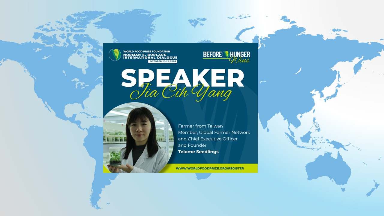 Yang on Main Stage at 2026 World Food Prize
