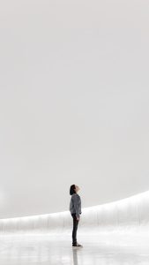 woman standing on ice
