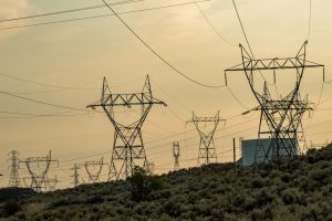 silhouette of electric utility post